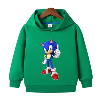 2020 Jeseni Sonic Hedgehog baby Otroci Hoodies Otroke, Risanka Super Sonic fantje Oblačila Majica Harajuku Ulične Vrhovi