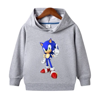 2020 Jeseni Sonic Hedgehog baby Otroci Hoodies Otroke, Risanka Super Sonic fantje Oblačila Majica Harajuku Ulične Vrhovi