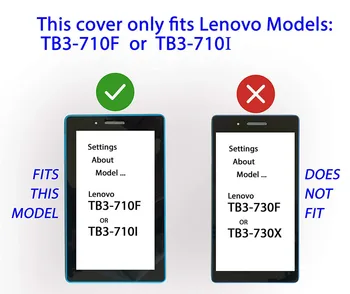 Primeru Kritje Za Lenovo Zavihek 3 7 Bistvene 7.0 / 710F TB3-710F TB3-710i 710i TB3 710 Tab3 Tablični Primeru Nosilec Flio PU Usnja Kritju