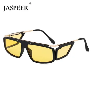 JASPEER Steampunk sončna Očala Moški Ženske Pravokotnik sončna Očala blagovne Znamke Oblikovalec Ženske UV400 Vožnje Odtenki Očala Goggle