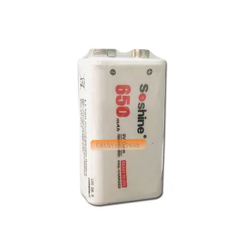 2pcs Soshine 9V 6F22 650mAh baterija Li-ionska Akumulatorska Baterija + 9V Smart Polnilec z LED Indikator