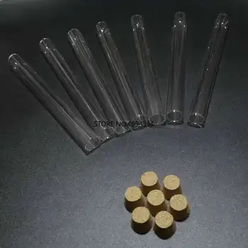100 kozarcev/veliko 15x150mm Okroglim dnom Jasno, Steklene epruvete z zamaškom iz plute za Test