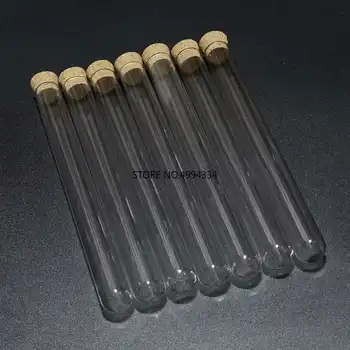 100 kozarcev/veliko 15x150mm Okroglim dnom Jasno, Steklene epruvete z zamaškom iz plute za Test