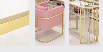 Nordijska nano gold kozmetični salon tabela stol nastavite eno kavč trgovina Zlata Dvojno manikura tabela rack