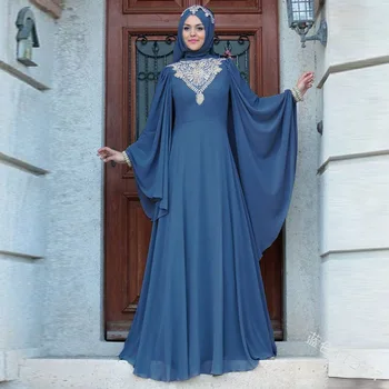 Abaya dubaj 2020 muslimanskih obleke Natisnjeni visoka vitka in dolgimi rokavi, ki plujejo pod obleko z dolgimi rokavi bangladeš obleke S-5XL