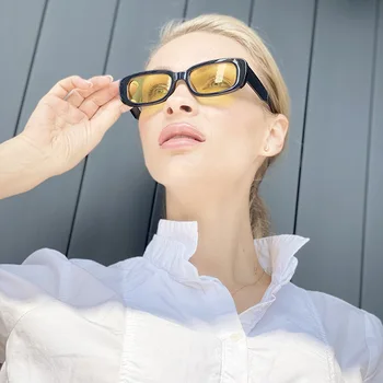 2020 Kvadratek Debel okvir sončna Očala Ženske Moški Luksuzne blagovne Znamke, Oblikovalec Modne Ozke Pravokotnik Očala sončna Očala Ženske