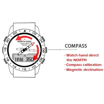 SEVERNI ROB Moških Potapljanje Športne Digitalni Watch Vojaške Vojske Razkošje iz Nerjavečega Jekla Watch Poslovnih Nepremočljiva 100m Višinomer, Kompas
