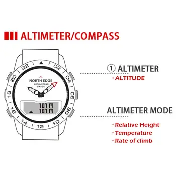 SEVERNI ROB Moških Potapljanje Športne Digitalni Watch Vojaške Vojske Razkošje iz Nerjavečega Jekla Watch Poslovnih Nepremočljiva 100m Višinomer, Kompas