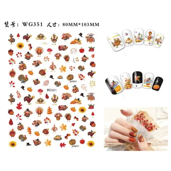(WG342-WG352)10pcs pisane rastlinskih listov nail art nalepke jeseni maple leaf nail art orodja za popravilo nail art okras set