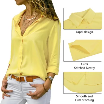 JODIMITTY Ženske Vrhovi Bluze 2020 Jeseni Dolgo Sleeve Solid Proti-Vrat Šifon Bluzo Žensko Delo, ki Nosijo Majice Plus Velikost