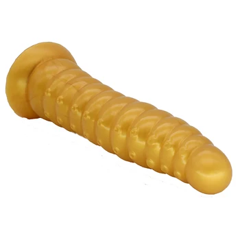FAAK velike analni čep ukrivljen zlati silikonski analni dildo priseska kroglice dolgo sex igrača za ženske, g-spot spodbujanje masturbirajo