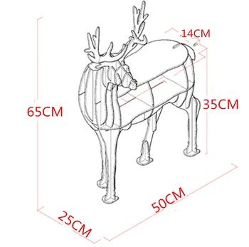 Moda 3D Lesene Elk Obliko Dekorativni Rack Rastlin Stojalo Zaslona Rok Jelen Figurice Namizje Skladiščenje Lesa Obrtni Dom Dekor