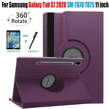 Za Samsung Galaxy Tab S7 11 inch T870 T875 T876 SM-870 SM-T875 Tablični Primeru 360 Rotacijski Nosilec Krat Stojalo Flip Usnja Kritju