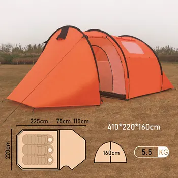 Kampiranje šotor 3-4 sedeži za suženj dvojno plast turističnih šotor