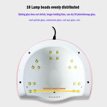 54W UV Lučka Za Nohte LED Lak za Lase LED Svetilka sončne Svetlobe Sušenja Vse Gel lak Sušenja UV Gel Samodejno indukcijske brezplačna dostava