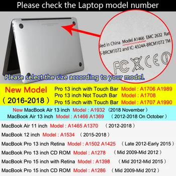 Marmor Laptop Primeru za Macbook Air Pro Retina 11 12 13.3 15 cm za Novi Mac Book 13 15 z Dotik Bar +Tipkovnico Pokrov