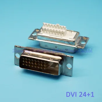 10pcs DVI24+1 moški vtič 180 stopinj DVI vtičnico Varjene ploščo vmesnik priključek Brezplačna dostava