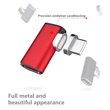 L Vrsta Magnetni USB C Adapter za MacBook Pro, 15inch 87W 4.3 A Komolec USB Tip C Polnjenje Priključek za Huawei Samsung Xiaomi