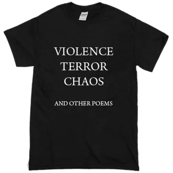 Nasilje, Teror, Kaos in Druge Pesmi Ponudbe Unisex T srajce Harajuku Moda Poletje Bombaž Ulica Slog majica s kratkimi rokavi Ženske Obleke