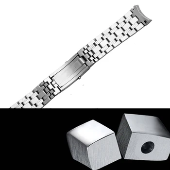18 mm Trdnega Nerjavečega jekla watchband srebrni trak z zložljivo sponke Zamenjava kovinski pas za Omega 007 watch verige