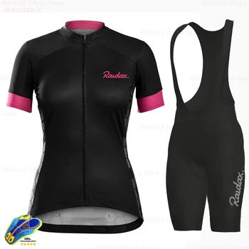Ženske Short Sleeve Jersey Set 2020 Raudax Poletje Cesti Cikel Oblačila Prostem Pro Team Ropa De Ciclismo Mujer Quick-Dry