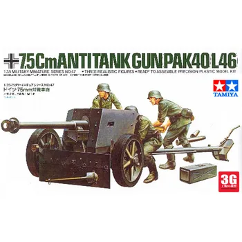 1:35 Model Gradnjo Kompleti Tamiya 35047 nemški 75 mm Anti-Tank Gun Pak40/L46 Vojaški Zbor AFV Model Gradnjo Kompleti