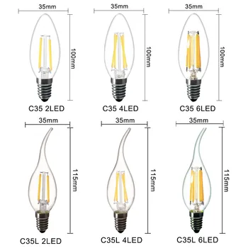 Možnost zatemnitve 220v LED Žarnice Žarnica 5pcs/10pcs/veliko E27 LED Žarnica E14 Edison Toplo Bela 2850K Letnik LED Sijalke