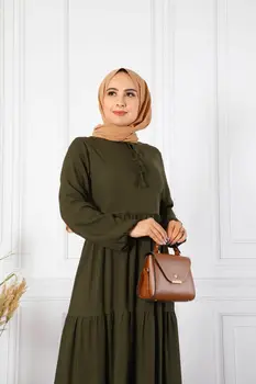 Zbrali Tassel Podrobno Hidžab Obleko za Ženske Dolga Obleka Pozimi Abaya امرأة ستر Jeseni arabski Marocian turške Obleke Dubaj Moda