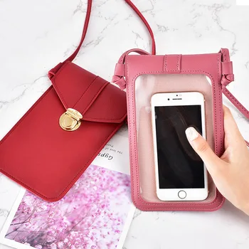 2020 nove ženske zaklepanje torba preprost, pregleden zaslon na dotik crossbody študent mobilni telefon torba ženske denarnice