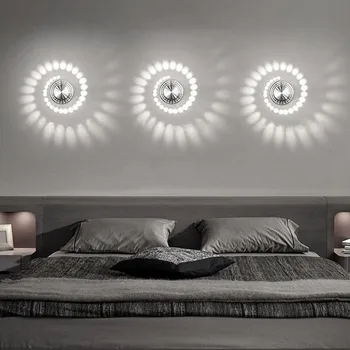 Nočna Lučka LED Spirala Luknjo Stenske Svetilke Površine Namestitev LED Luči Svetilka Luč Doma Aluminija Stenske Svetilke 2019