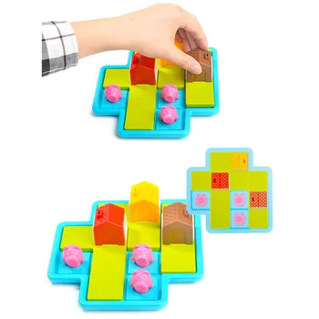 Smešno Smart Hide&Seek družabne Igre Trije Mali Prašički 48 Izziv z Raztopino Igre IQ Usposabljanje Igrače za Otroke Darila