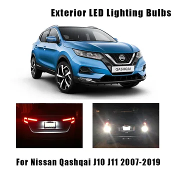 4pcs Bela Canbus LED Varnostno kopiranje Povratne Žarnice registrske Tablice Lučka Zunanji Kit Za Nissan Qashqai J10 J11 2007-2019 Brez Napake