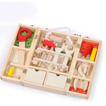 Montessori Otroške Igrače Lesene Vzdrževanje Orodje Set Izobraževalne Igrače Za Otroke Matica Vgradnjo Kombinacija DIY Igrače Za Otroke Darilo