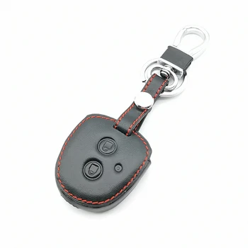 Črno Usnje Kritje Primera Kože Avto Ključ Držalo za Toyota Proton 2 Gumb za Daljinsko upravljanje brez ključa Dodatki