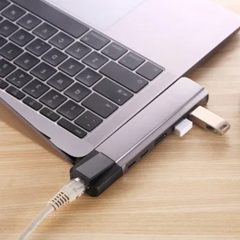 USB C Središče za HDMI je združljiv Ethernet Rj45 Lan, VGA PD SD TF Hub 3.0 Vrata Tip C Dock za Novi MacBook Pro Air 13 15 16