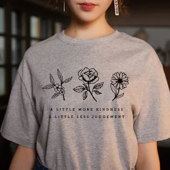 2019 moda za ženske poletje T-shirt cvet pismo tiskanje Harajuku zabavno priložnostne svoboden elegantna O-vratu lepe ženske T-shirt vrh