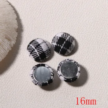 Zimski stil 16 mm Trakove predalčni tiskanje krogov obliko flatback bombažno Krpo gumb kroglice diy nakit uhan/oblačilo opremo