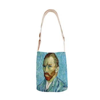 Van Gogh oljna slika, bombaž in perilo modni lady messenger bag bombažno platno vrečko damo rame torbico messenger športna vreča