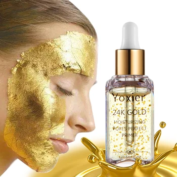 24k Gold Obraz Serum Olje Nadzor Vlage, Obnova Makeup Base Vlažilne Bistvo Skrči Pore Kože Osvetlitev Mat