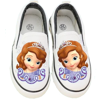 Disney otroci ' s platneni čevlji dekleta pomlad in poletje cartoon princeso, športni čevlji, superge nizko-cut zamrznjene čevlji