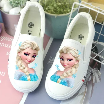 Disney otroci ' s platneni čevlji dekleta pomlad in poletje cartoon princeso, športni čevlji, superge nizko-cut zamrznjene čevlji