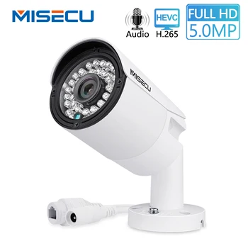 MISECU H. 265 Full HD 2MP 5MP Varnosti Avdio IP Kamero 1080P Kovinski Nepremočljiva ONVIF Bullet Prostem CCTV nadzorna Kamera