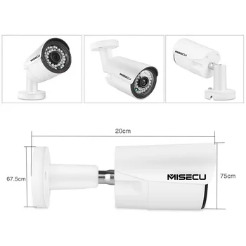 MISECU H. 265 Full HD 2MP 5MP Varnosti Avdio IP Kamero 1080P Kovinski Nepremočljiva ONVIF Bullet Prostem CCTV nadzorna Kamera