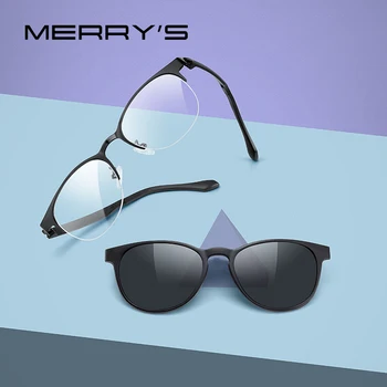 MERRYS DESIGN 2 V 1 Magnet Polarizirana Posnetek Na Očal Okvir Za Ženske, Posnetek Očala, Optično Recept Očala Okvir S2786