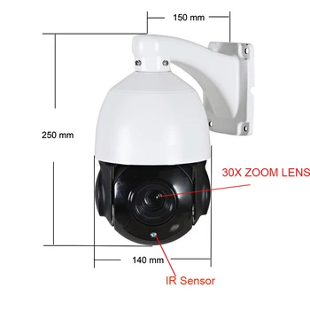 30X Zoom 5MP POE IP Kamera Zunanja PTZ Videcam Night Vision Onvif IP Kamera Dome Video Nadzor, Varnost CCTV Kamere, IP Full HD