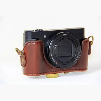 Fotoaparat je na Primer Usnje Vrečko Kritje Torbica za SONY Cyber-shot DSC-HX90 DSC HX90 WX500 Fotoaparata Pokrov z ramenski trak