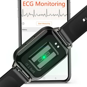 Pametno Gledati Moške IP68 Vodotesen 1.78 palčni Zaslon Krvni Tlak Smartwatch Ženske EKG Monitor Srčnega utripa, Fitnes Tracker Ure
