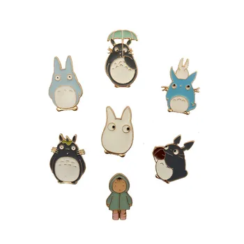 Mešani 7pcs/ veliko modni nakit dodatki risanka kovinski emajl pin značko Totoro