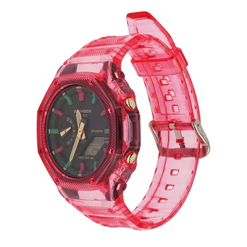 Barvita Smolo Trak Watch Band Zapestnica za Casio G-SHOCK SS-2100 GA2100 Smart watchband Pregleden manšeta Ploščo Primeru Okvir