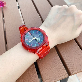 Barvita Smolo Trak Watch Band Zapestnica za Casio G-SHOCK SS-2100 GA2100 Smart watchband Pregleden manšeta Ploščo Primeru Okvir